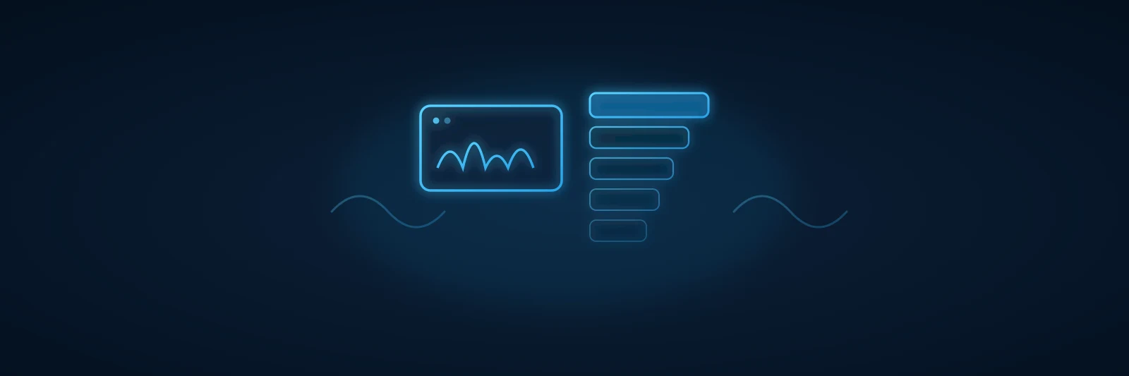 Abstract editorial illustration of six ranked cards beside a meeting window on a navy gradient