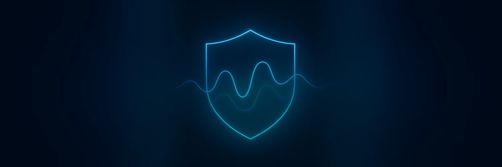 Abstract editorial illustration of a European data perimeter enclosing meeting conversation waveforms on a navy gradient