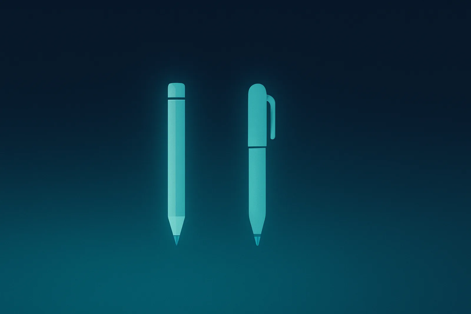Editorial illustration comparing two AI meeting notetakers with abstract data flows on a navy gradient
